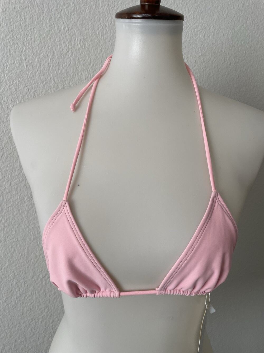 Mint Swim  Bikini Top Triangle Swimwear Pink NWT